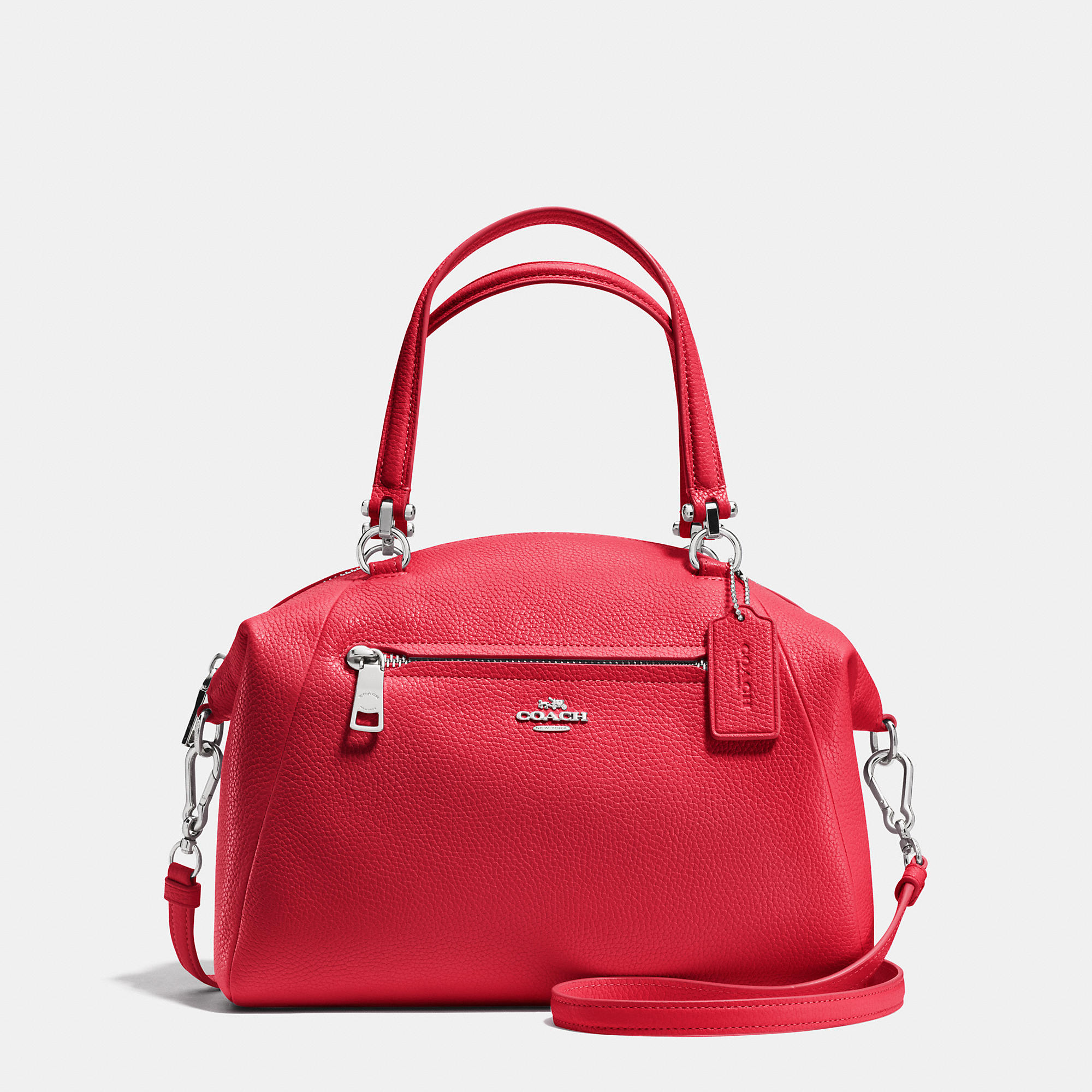 Embossing Coach Prairie Satchel In Pebble Leather | Women - Click Image to Close